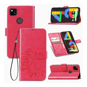 Handyhülle für Google Pixel 4A Schutztasche Case Cover Bumper Wallet Etuis Pink