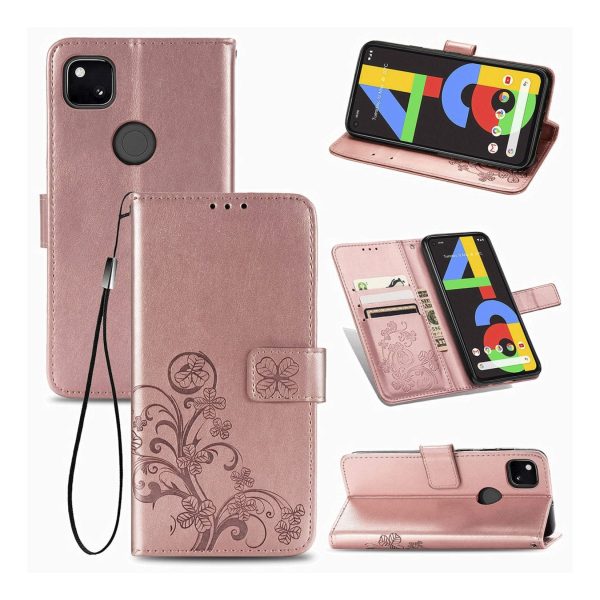 Handyhülle für Google Pixel 4A Schutztasche Case Cover Bumper Wallet Etuis Rosa