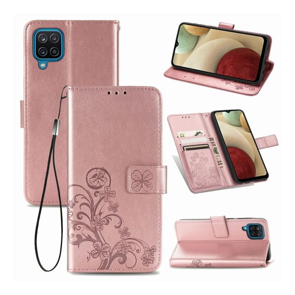 Handyhülle für Samsung Galaxy A12 Schutztasche Cover Bumper Wallet Etuis Rosa