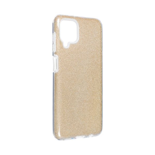 Handyhülle für Samsung Galaxy A12 Schutzcase Cover Bumper Schale Glitzer Gold