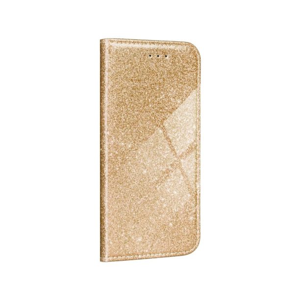 Huawei Y5p Handyhülle Schutztasche Blumen Etuis Wallet Glitzer Tasche Gold Neu