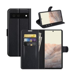 Handyhülle für Google Pixel 6 Schutztasche Wallet Schutzcover Case Etuis Tasche... Schwarz
