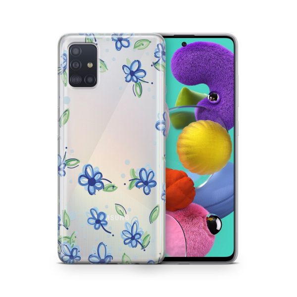 Schutzhülle für Wiko Y60 Motiv Handy Hülle Silikon Tasche Case Cover Bumper Neu... Blumen Blau