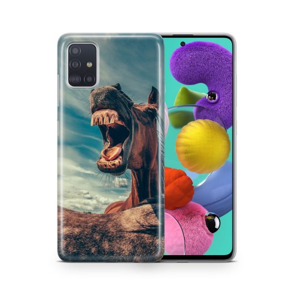 Schutzhülle für Wiko Y80 Motiv Handy Hülle Silikon Tasche Case Cover Bumper Neu... Lustiges Pferd