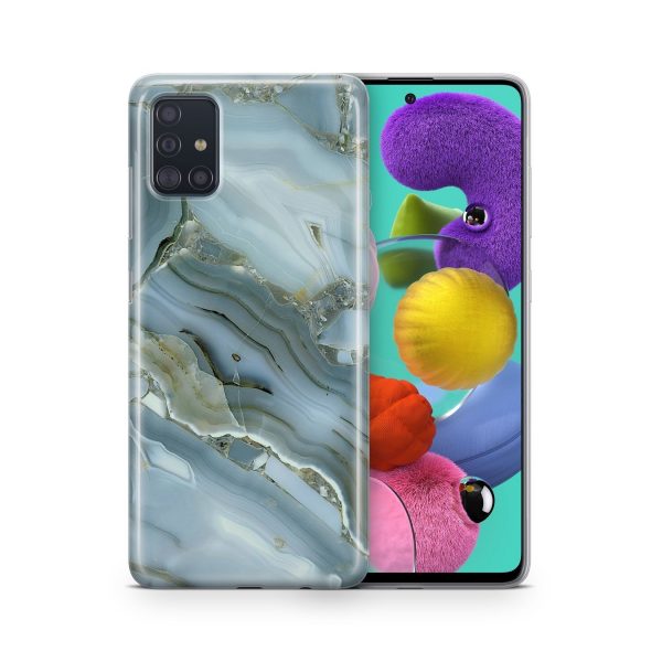 Schutzhülle für Wiko Y80 Motiv Handy Hülle Silikon Tasche Case Cover Bumper Neu... Marmor Blau