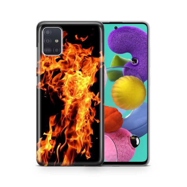 Schutzhülle für Samsung Galaxy A03S Motiv Handy Hülle Silikon Tasche Case Cover... Feuer