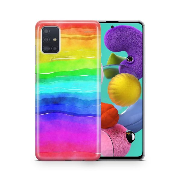 Schutzhülle für Samsung Galaxy A03S Motiv Handy Hülle Silikon Tasche Case Cover... Regenbogen