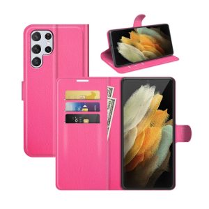 Handyhülle für Samsung Galaxy S22 Ultra 5G Schutztasche Cover 360 Case Hülle... Rose Rot