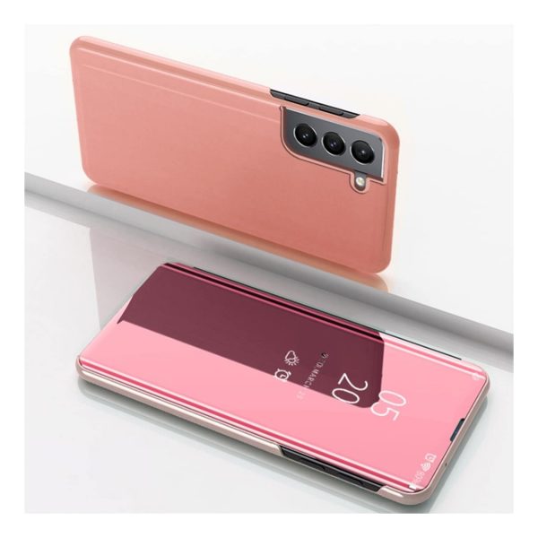 Handyhülle für Samsung Galaxy S22 Plus 5G Schutzcase Klapptasche Mirror Cover... Rose Gold