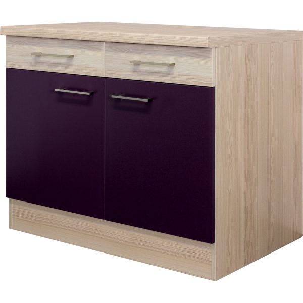 Flex-Well Unterschrank Focus/Aubergine 100 cm