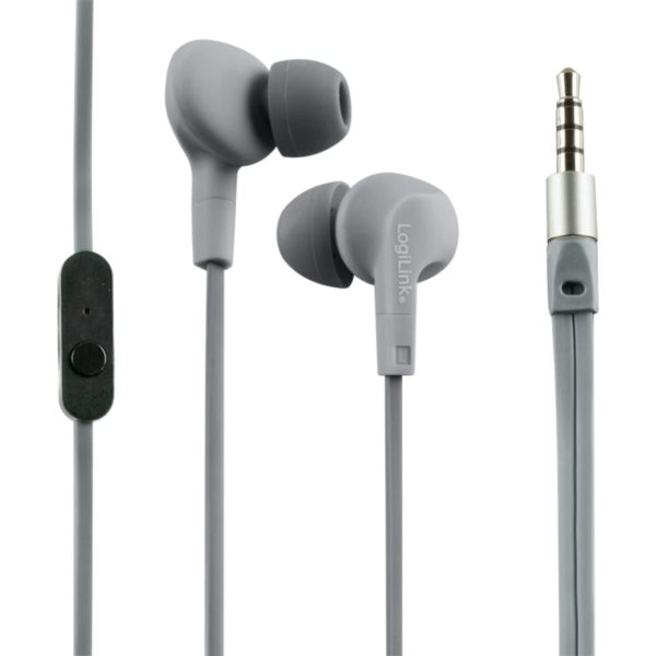 LogiLink HS0041 Wassergeschütztes (IPX6) Stereo In-Ear Headset - grau