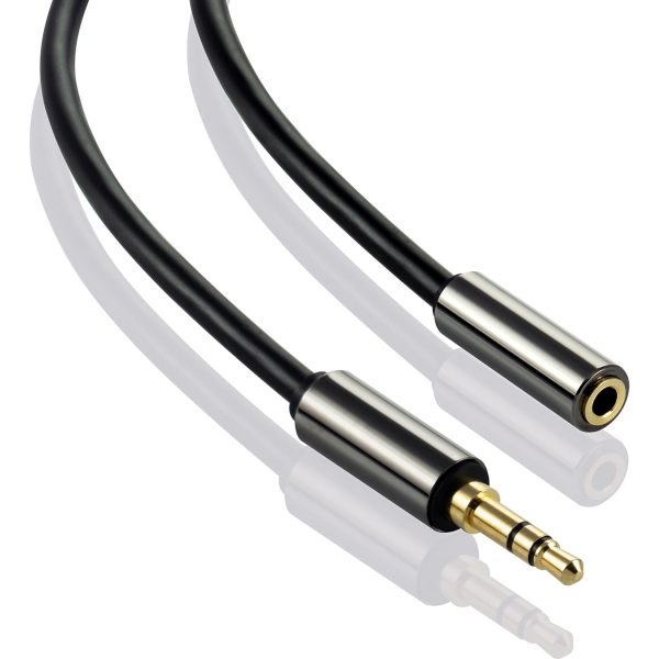 Poppstar HQ Audio Klinkenkabel 3.5mm Stecker-Buchse (Alugehäuse