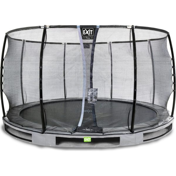 EXIT Elegant Ground Premium 366 (12ft) + Sicherheitsnetz Deluxe Rund grau