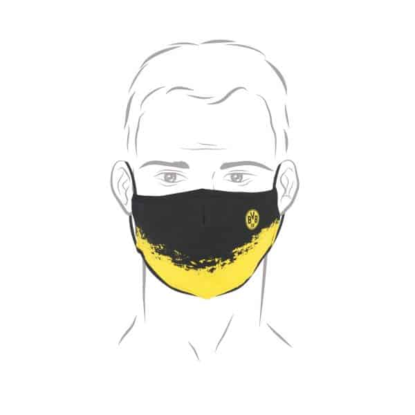 BVB Mund-Nasen-Maske gelb/schwarz