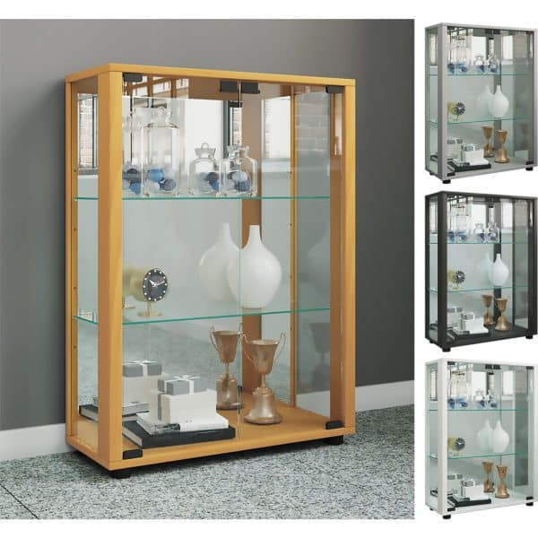 VCM Sammelvitrine Standvitrine Glasvitrine Glasregal Vitrine Glas Schaukasten "Sintalo Spiegel"