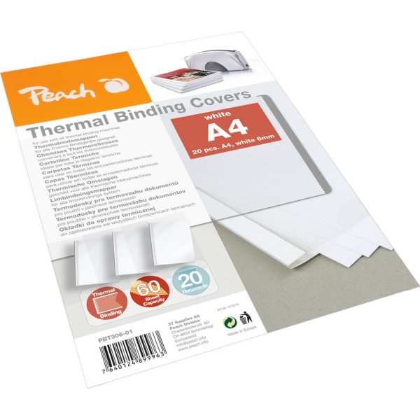 Peach Thermobindemappe weiss für 60 Blätter (A4