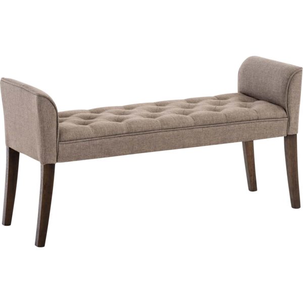 CLP Chaiselongue CLEOPATRA Polsterbank hochwertiger Polsterung und Stoffbezug I Sitzbank mit gestepptem Stoffbezug I Sitzhöhe von ca. 49 cm... taupe