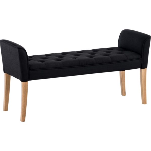 CLP Chaiselongue CLEOPATRA Polsterbank hochwertiger Polsterung und Stoffbezug I Sitzbank mit gestepptem Stoffbezug I Sitzhöhe von ca. 49 cm... schwarz