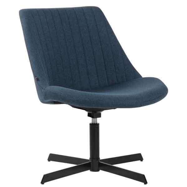 CLP Lounger Granby Stoff I Sessel Mit Metallgestell I Polsterstuhl Mit Rückenlehne I Max. Belastbarkeit 136 kg... blau