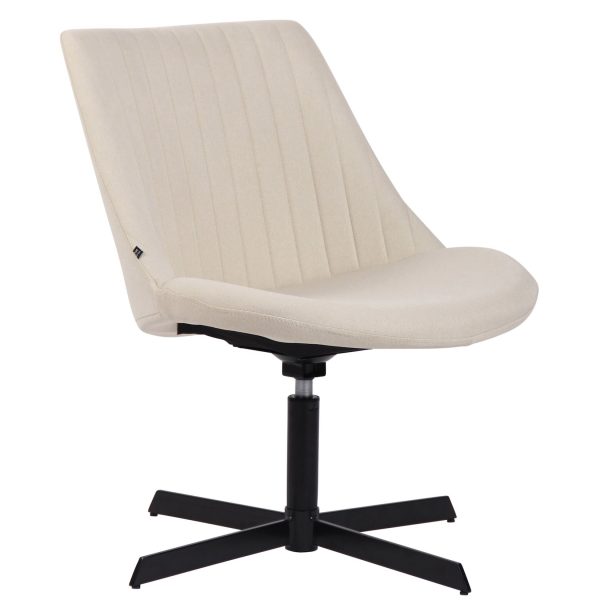 CLP Lounger Granby Stoff I Sessel Mit Metallgestell I Polsterstuhl Mit Rückenlehne I Max. Belastbarkeit 136 kg... creme