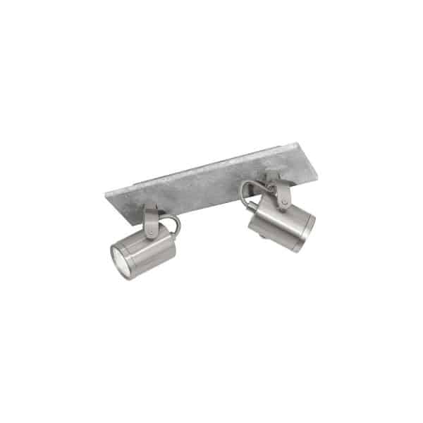 Ledge LED-Balkenspot 2-flg. Betonoptik & Nickel-Matt