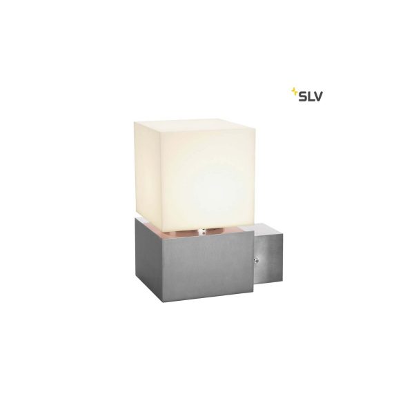 SLV Square Wall E27 Outdoor Wandleuchte Alu-Gebürstet IP44