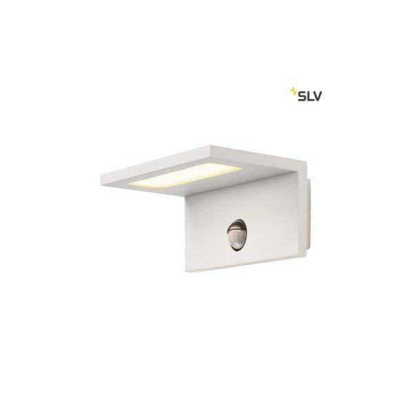 SLV LED Sensor LED Außen-Wandaufbauleuchte IP44 Weiß 3000