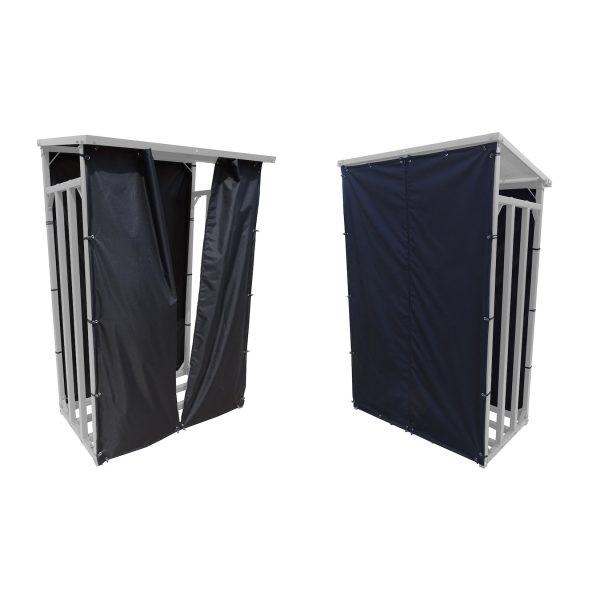 Grasekamp Wetterschutz Set Front und Rückwand zu  Kaminholzunterstand XL 200x70x203cm  Polyester Schwarz