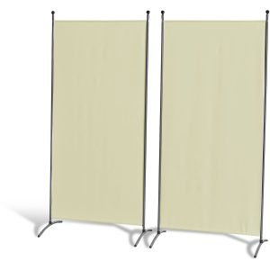 Grasekamp 2 Stück Stellwand 85x180cm Beige  Paravent Raumteiler Trennwand  Sichtschutz