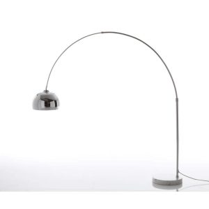 Stehlampe Big-Deal XL Silber Weiss dimmbar höhenverstellbar Bogenleuchte