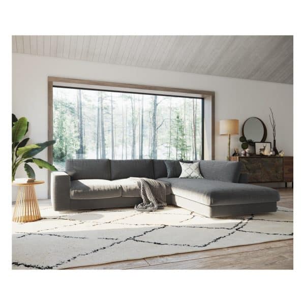 Eckcouch Cubico Cord Anthrazit 325x225 Ottomane rechts