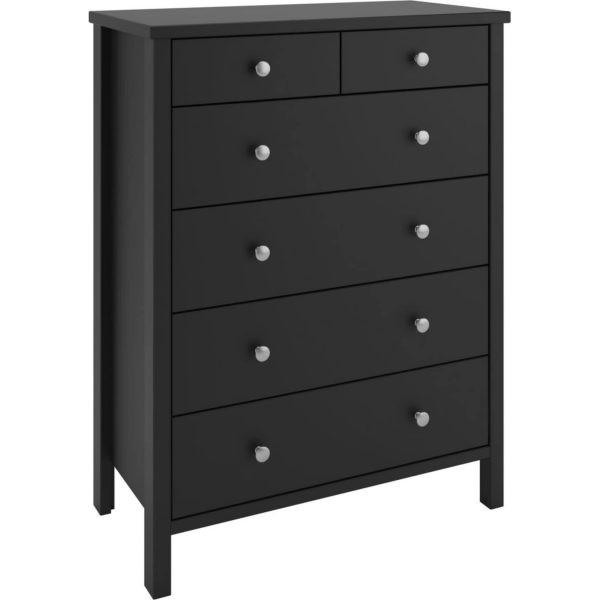 Kommode TRONE 6 Schubladen schwarz/braun Sideboard Highboard Schrank Flur Diele