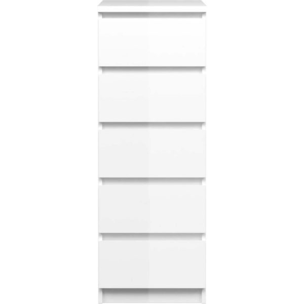 Nada Kommode 5 Schubladen weiss hochglanz Sideboard Highboard Schrank Flur Diele