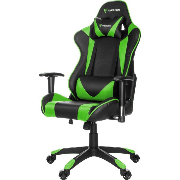 Knight Paracon Gaming Gamer Stuhl Nackenkissen Lendenstütze grün Büro Sessel