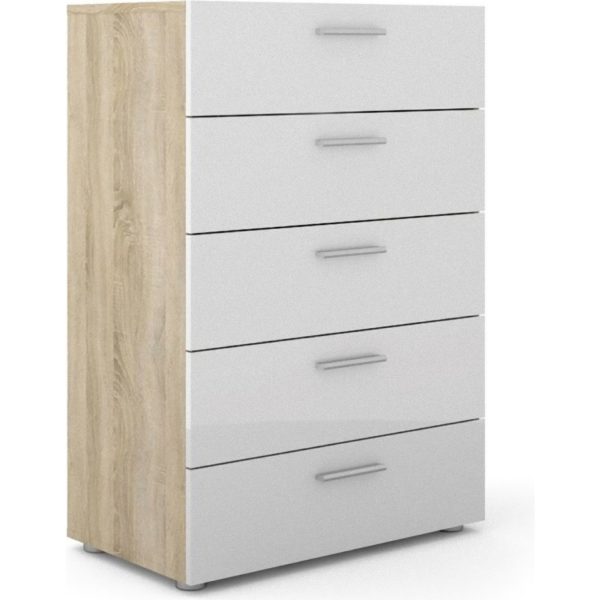 Kommode Petra Sideboard Highboard Schubladen Schlafzimmer Schrank weiß Eiche