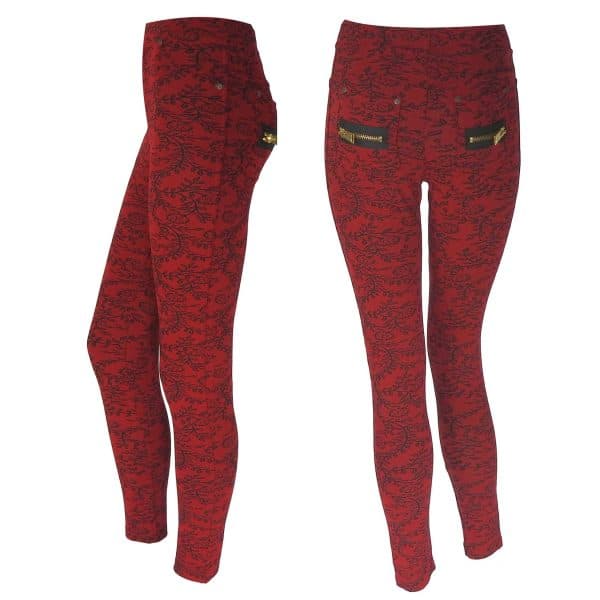 Damen Jeggings Rot