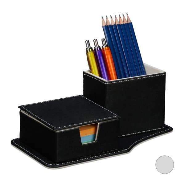 relaxdays Schreibtisch Organizer aus Kunstleder