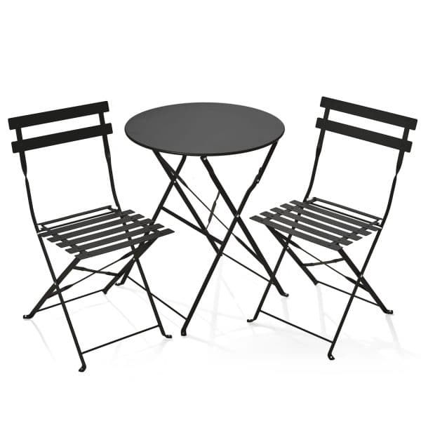 Gartenfreude Balkonset Metall Bistro-Set (2x Stuhl 1xTisch) klappbar