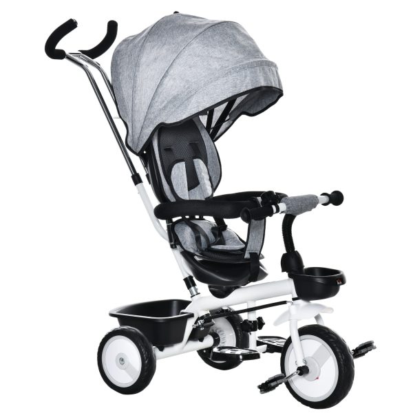 HOMCOM Dreirad zum Schieben oder selber fahren 100L x 48B x 106H cm   Dreirad Kinderwagen Jogger mit Lenkstange  Kindertransport