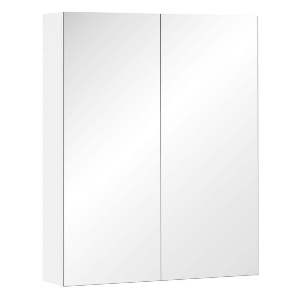 HOMCOM Badezimmerschrank silber 60 x 15 x 75 cm (BxTxH)   Spiegelschrank Badschrank Hängeschrank Bademöbel