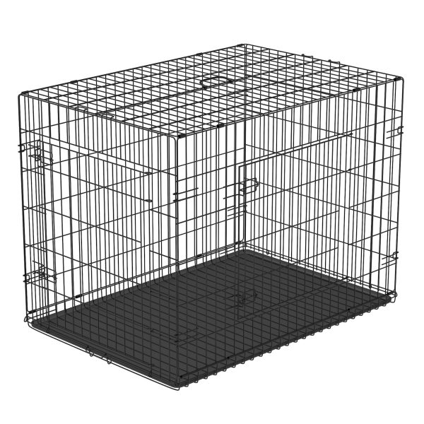 PawHut Transportkäfig für Kleintiere schwarz 76 x 53 x 57 cm (LxBxH)   Hundebox Hundekäfig Hunde Transportbox Reisebox