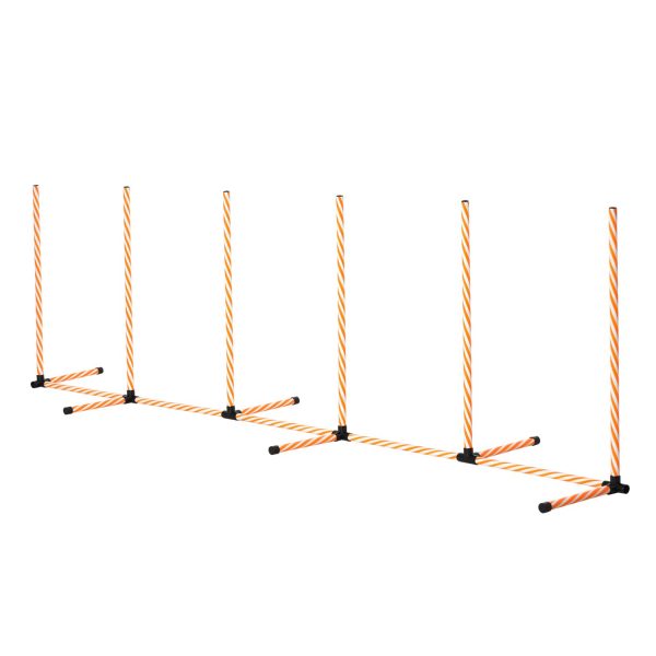 PawHut Hunde Agility Set mit Slalomstangen orange