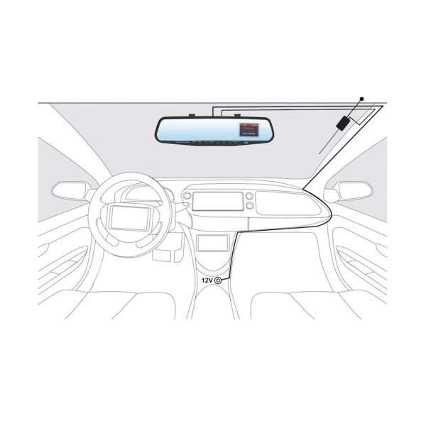 Albrecht DR58 DAB+ Autoradio Tuner im Rückspiegel