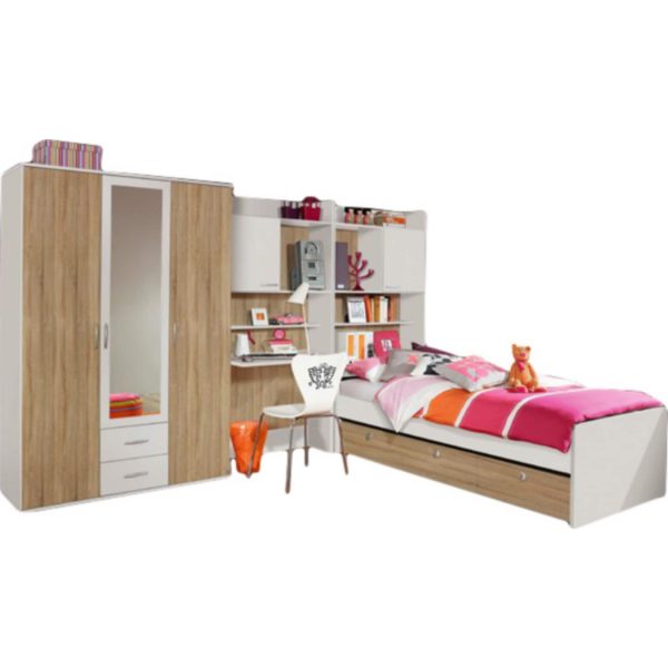 Kinderzimmer Silke 2 4-teilig B 317 cm Weiß - Eiche-Sonoma