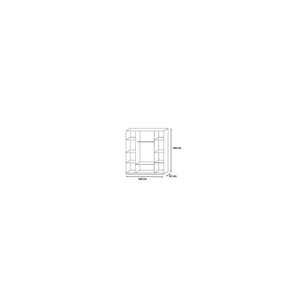 Kleiderschrank Sara 4-trg + 2 große Schubladen braun B 168 cm - H 188 cm B 168 cm - H 188 cm