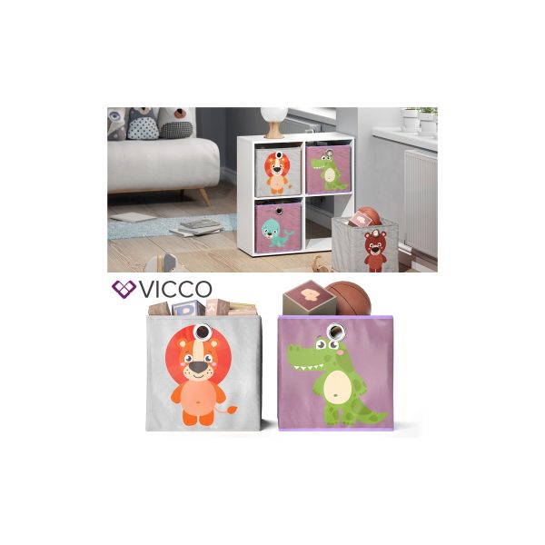 VICCO 2er Set Faltbox 30x30 cm Kinder Faltkiste Aufbewahrungsbox Regalkorb