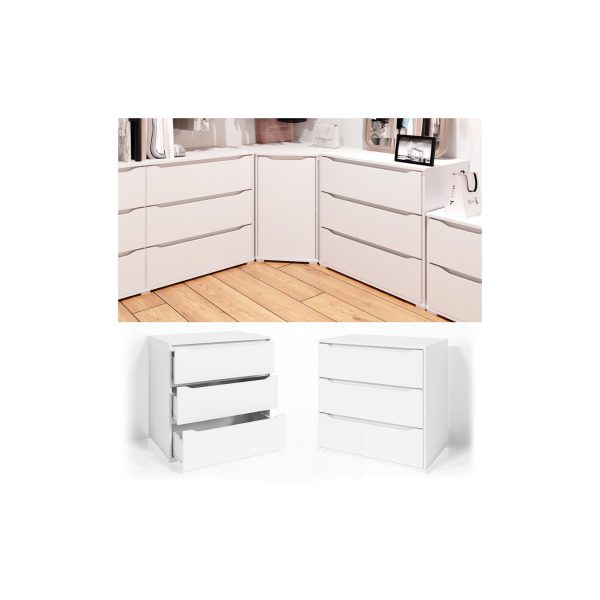 VICCO Kommode RUBEN Weiß 3 Schubladen 80cm Sideboard Mehrzweckschrank Schrank