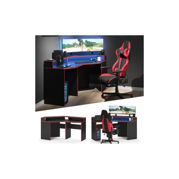 Vicco Gaming Desk Eckschreibtisch Kron Schreibtisch Gamer PC Tisch Computertisch