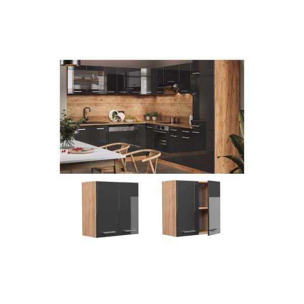 Vicco Hängeschrank Küchenschrank Küchenzeile R-Line 60 cm Goldkraft Anthrazit