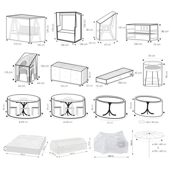 WEHNCKE Gartenmöbel Schutzhülle Hülle Plane Abdeckung Abdeckplane transparent PE Variante: Für Tische 125x83cm